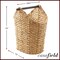 Casafield Toilet Paper Storage Basket with Wood Roll Holder Bar, Braided Water Hyacinth Wicker Bathroom Tissue Storage Organizer